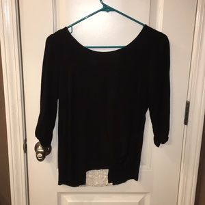 //black laced shirt// Selling for $7